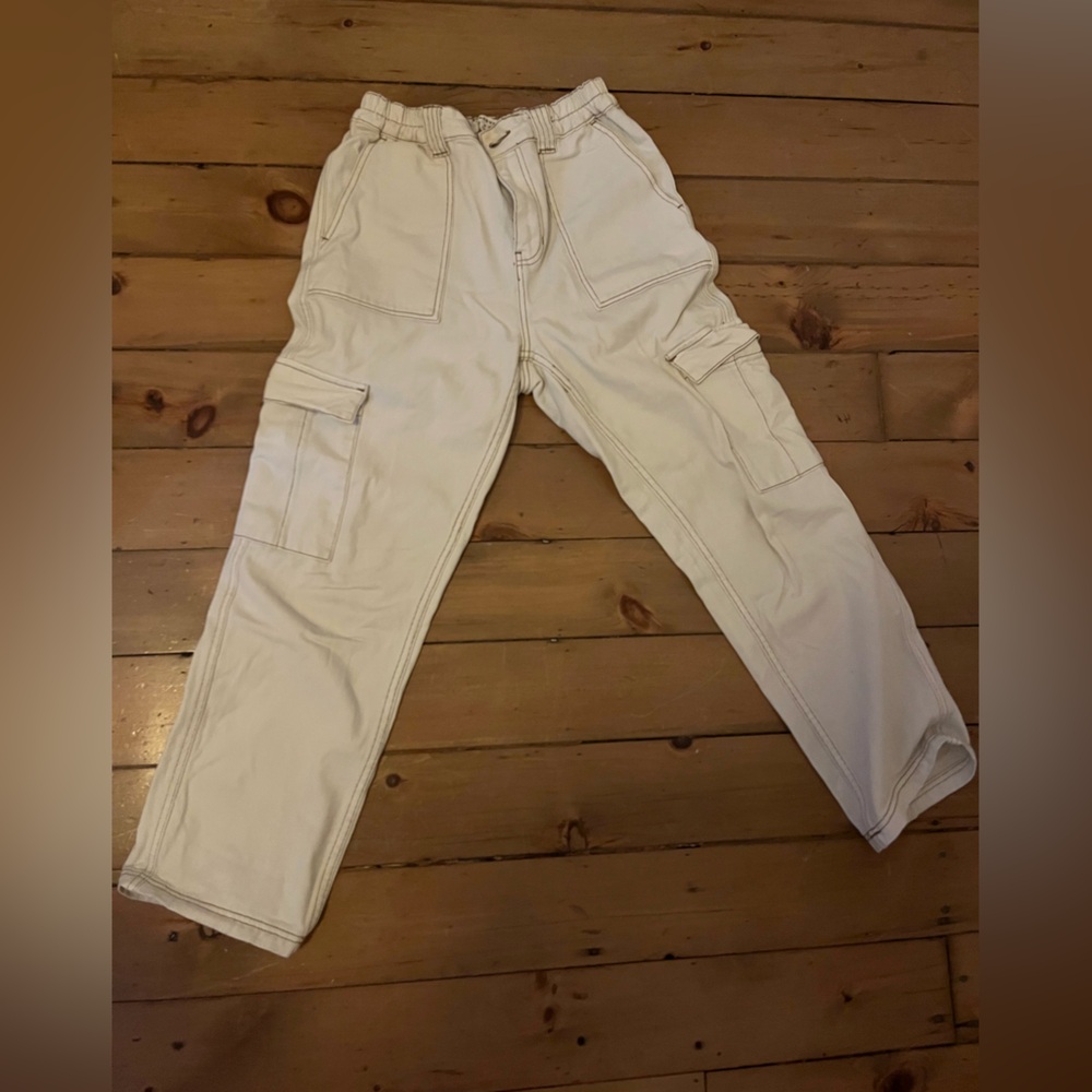 PacSun Cream Track Pants Relaxed Fit Lightweight